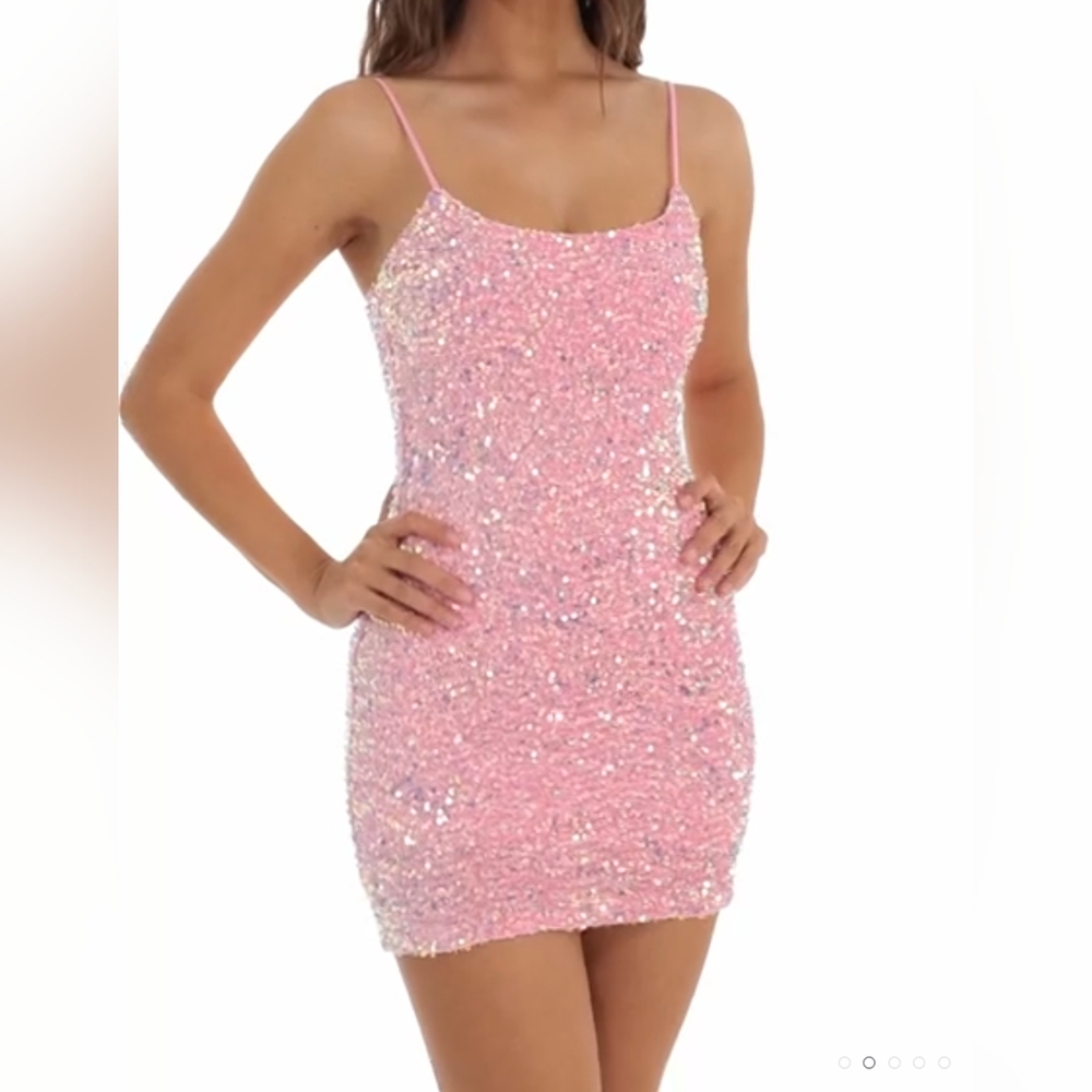 NEW! Super Sexy Cowl Sequined Mini Dress Size S.